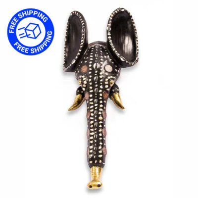 Wooden Elephant Head Sculpture with Free Shipping