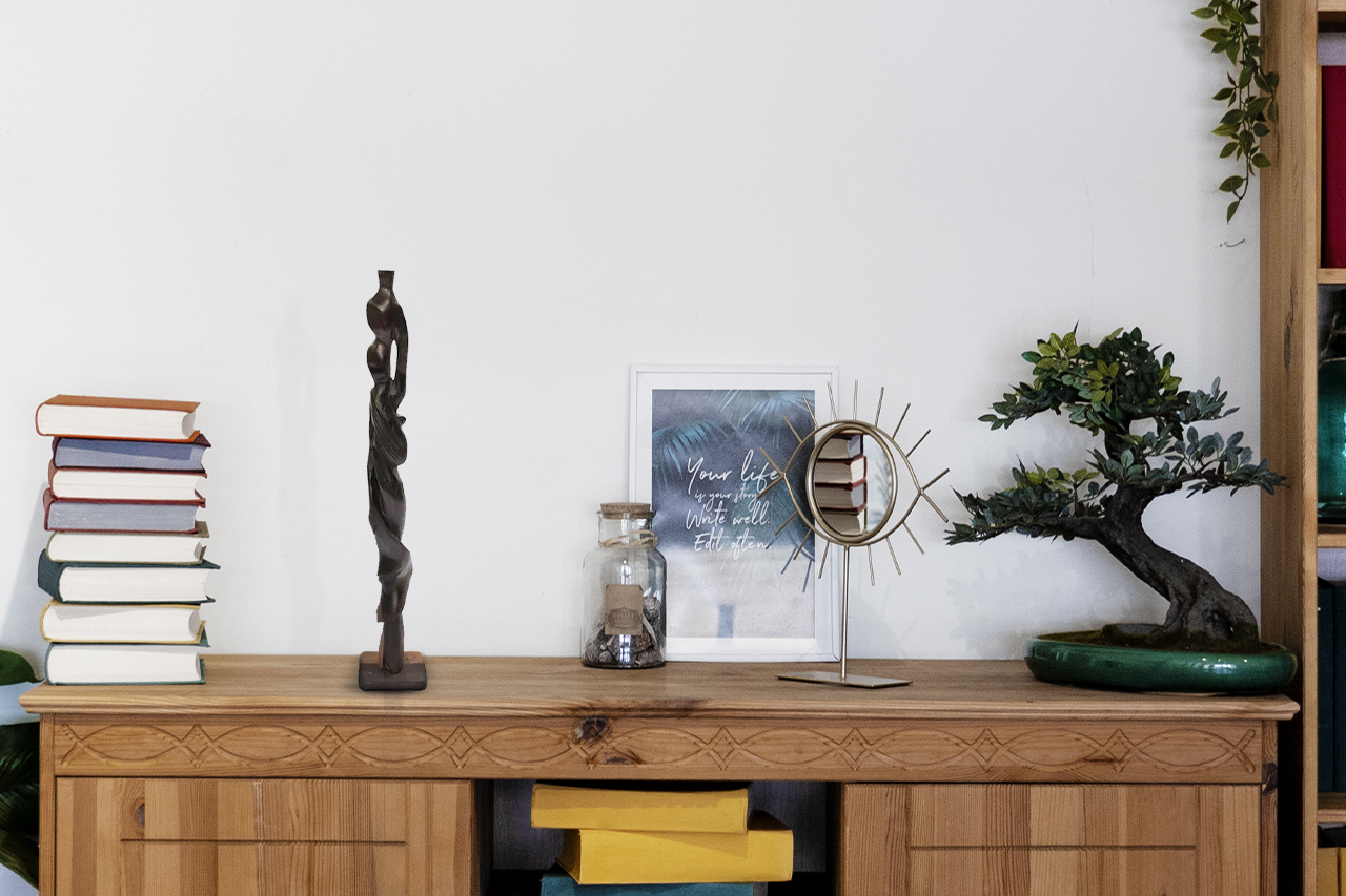 free shipping statues of woman with a jar on head - display
