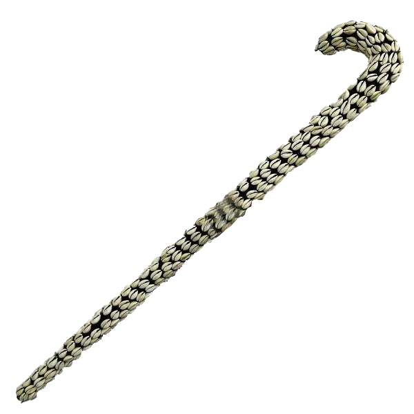 African Carved Cowrie Walking Stick – handcrafted functional art at BaobabMart.