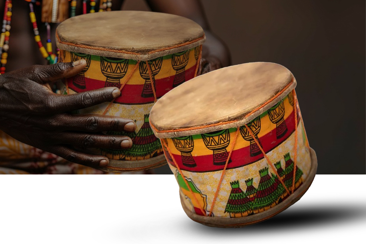 Handcrafted double-sided drum with free Shipping