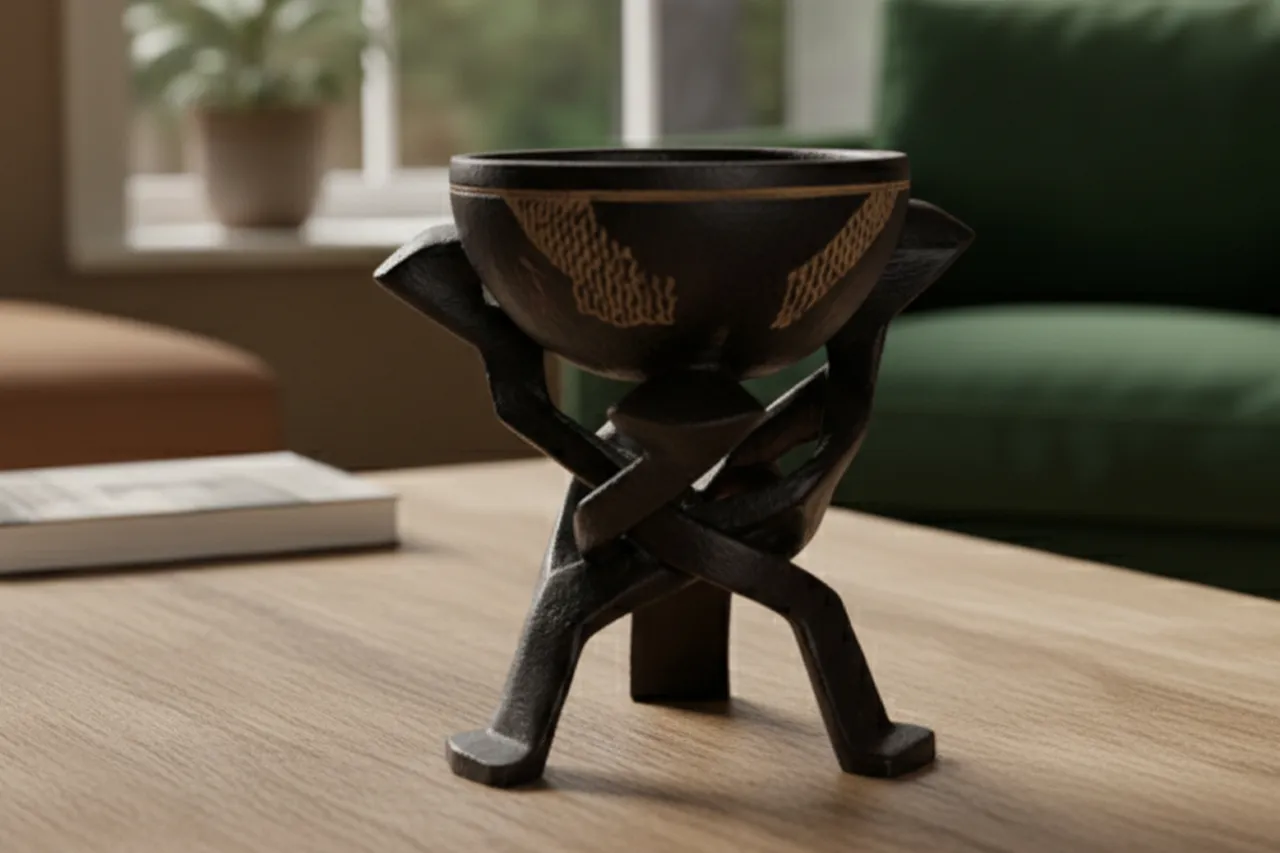 Handcrafted Tripod and Bowl with Free Shipping