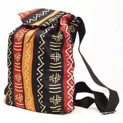 Afritude Backpack For Sale – Afritude Hiking Backpack handmade with quality African wax prints, multipurpose design, available now at Baobabmart