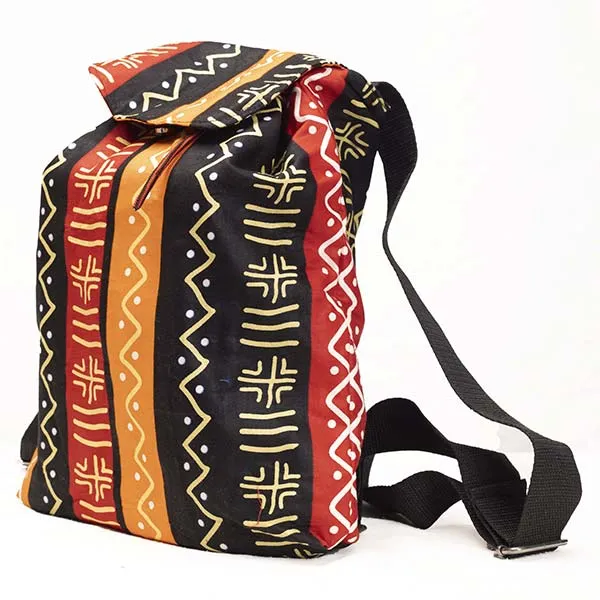 Afritude Backpack For Sale – Afritude Hiking Backpack handmade with quality African wax prints, multipurpose design, available now at Baobabmart
