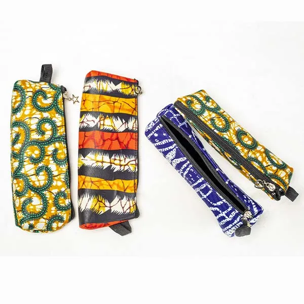 Afritude Pencil Case – multipurpose Afritude pencil case for sale, handmade with African wax fabric, available at Baobabmart