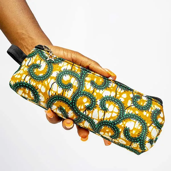 Afritude Pencil Case – multipurpose Afritude pencil case for sale, handmade with African wax fabric, available at Baobabmart