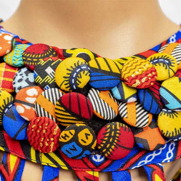 Multicolored Afritude cape with bottuns 2