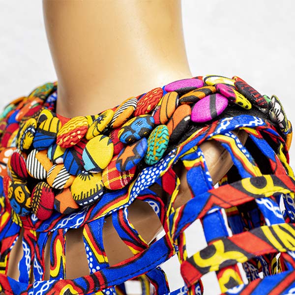 Multicolored Afritude cape with bottuns 6