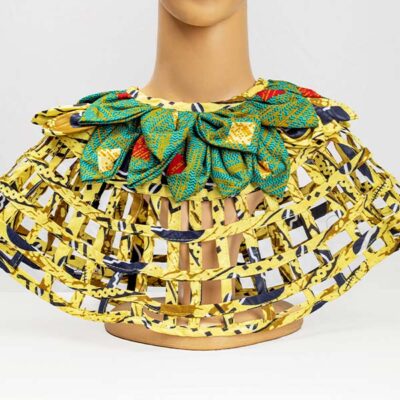 Afritude Neck Cape for Sale – Handmade African Afritude Neck Cape for sale with wax fabrics, available now at Baobabmart