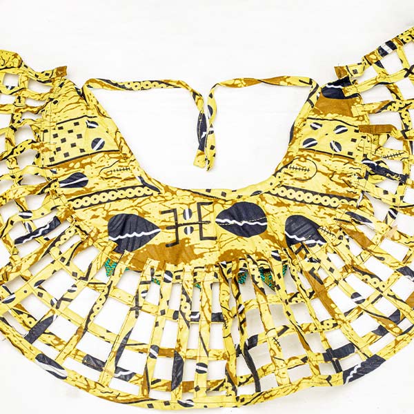 yellow and green Afritude cape 7 Afritude Neck Cape for Sale – Handmade African Afritude Neck Cape for sale with wax fabrics, available now at Baobabmart